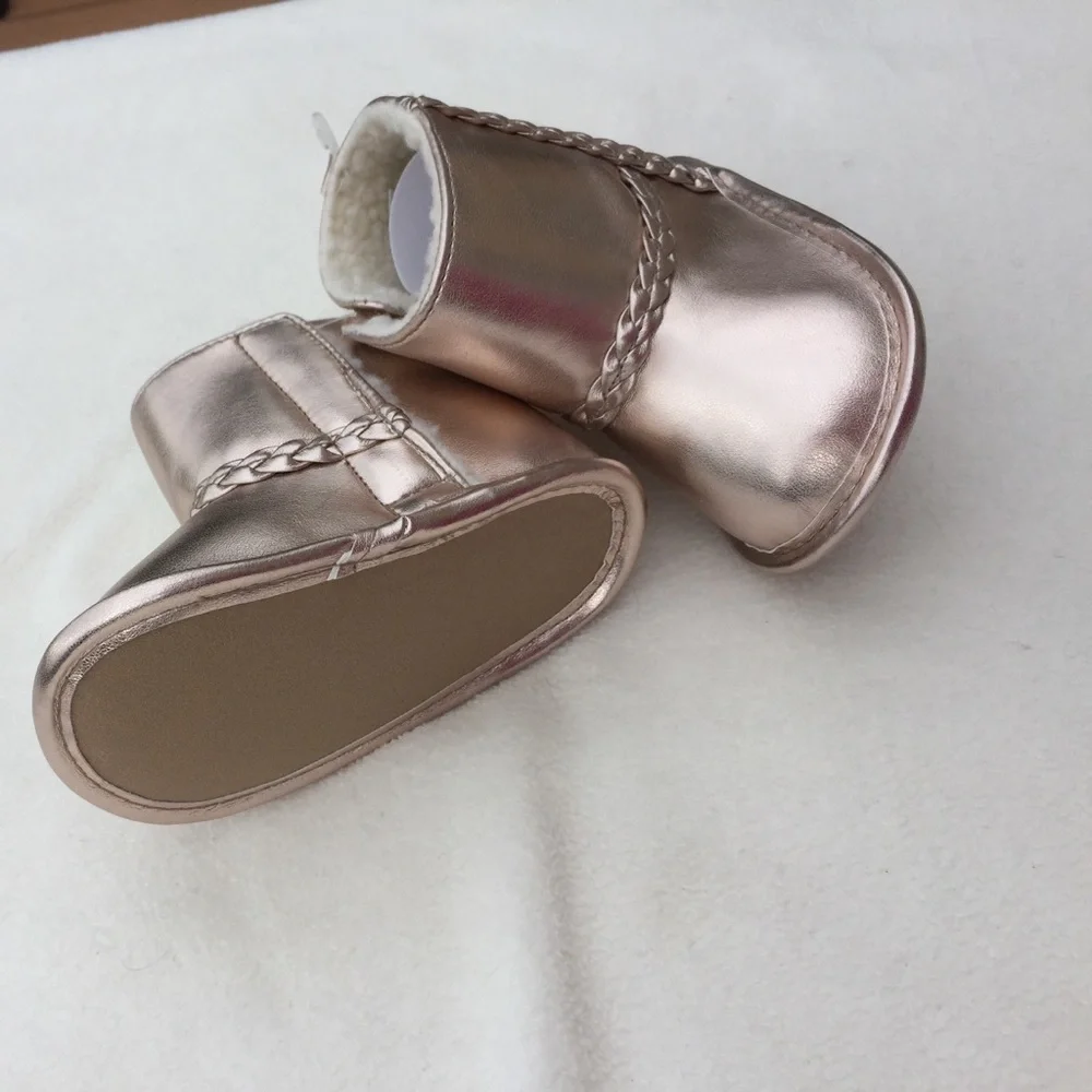 Gold baby boots